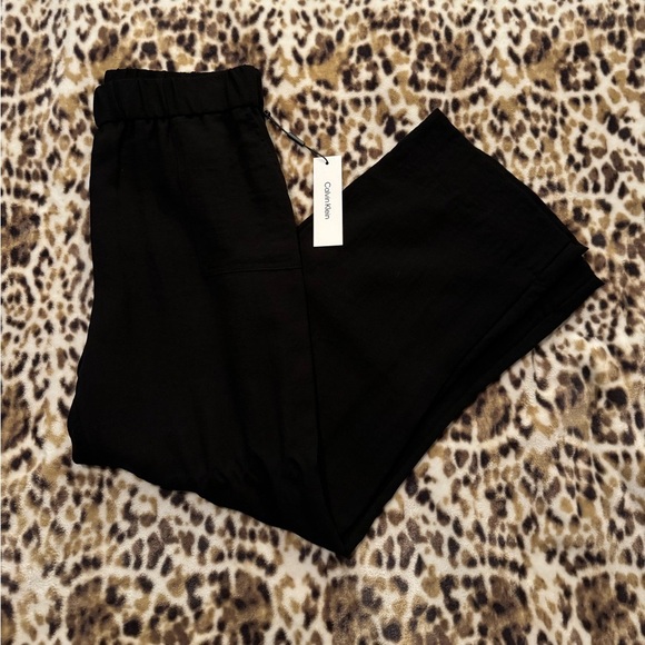 NWT Calvin Klein Wide Leg Pull On Pants, L - Picture 2 of 2